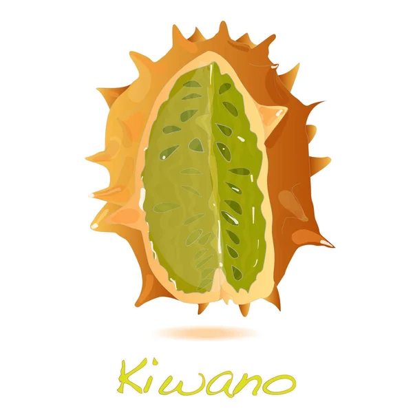 Kiwano Melone Illustration isoliert auf weiß. — Stockfoto