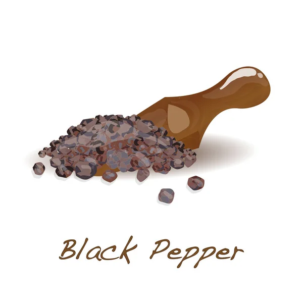 Ilustração de pimenta preta isolada em branco . — Fotografia de Stock