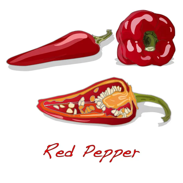 Red pepper over white background — Stock Photo, Image