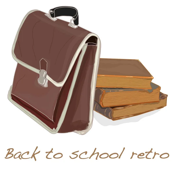 Powrót do szkoły retro ilustracja na białym tle. — Zdjęcie stockowe