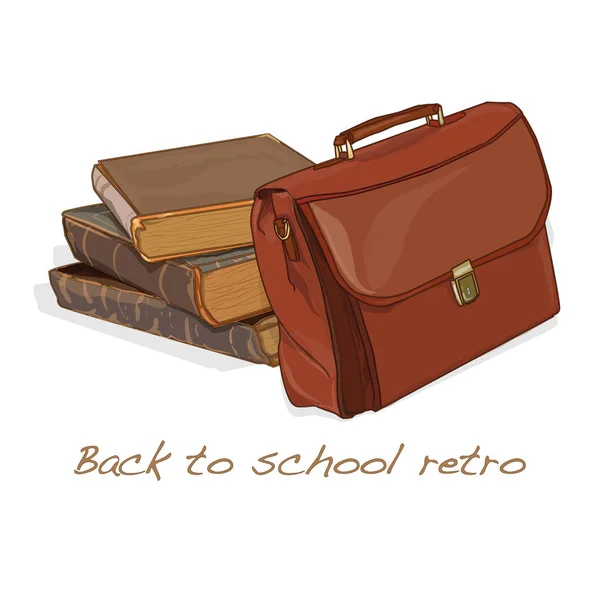 Powrót do szkoły retro ilustracja na białym tle. — Zdjęcie stockowe