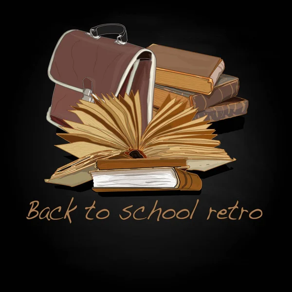 Zurück zur Schulretro-Illustration isoliert auf weiß. — Stockfoto