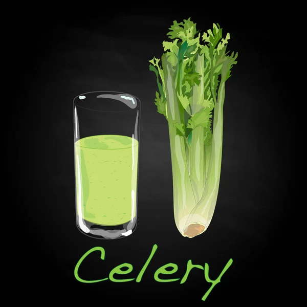 Celery  illustration isolated on black. — Stock Photo, Image