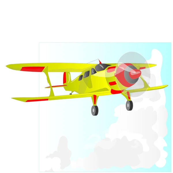 Ein Doppelflugzeug isoliert. Abbildung isoliert auf weiß. — Stockfoto
