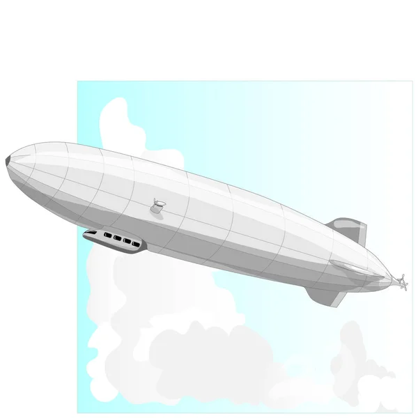 Vintage airship. Dirigible balloon. — Stock Photo, Image