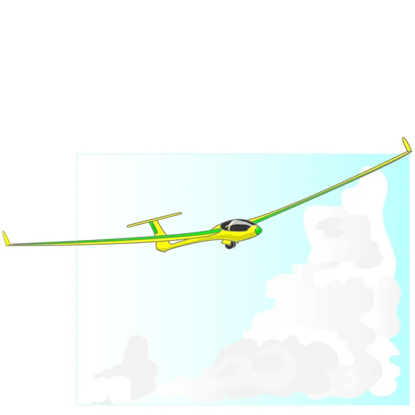 Glider sailplane  illustration isolated on white. — Stock Photo, Image