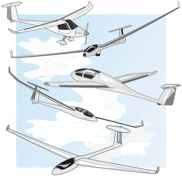 Segelflygplan sailplane illustration isolerade — Stockfoto