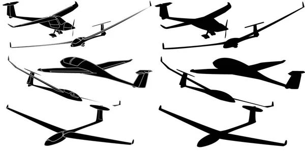 Glider sailplane  illustration isolated on white. — Stock Photo, Image