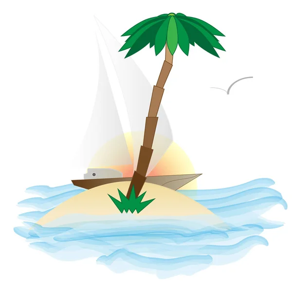 Yacht illustration illustration isolated on white. — Stock Photo, Image