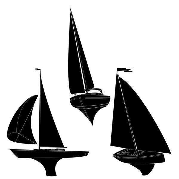 Jacht ilustracja na białym tle. — Zdjęcie stockowe