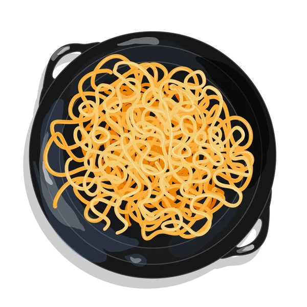 Des pâtes. Spaghettis dans une assiette. Illustration isolée sur blanc . — Photo