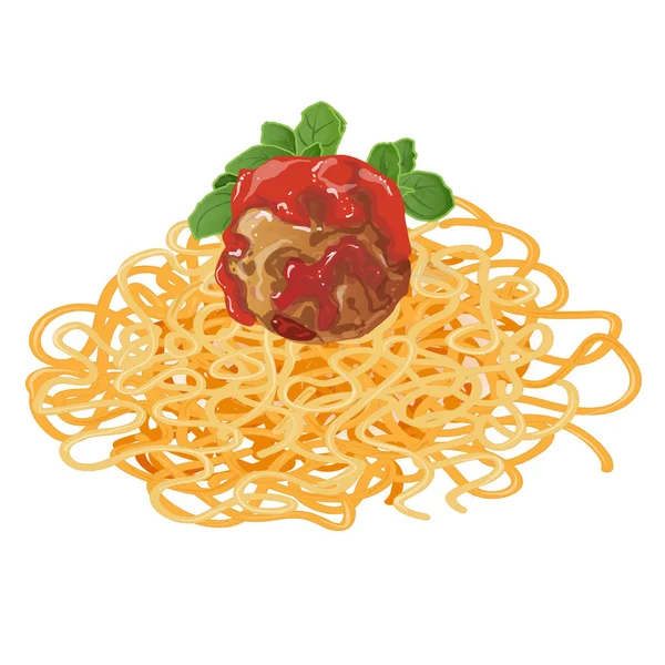 Polpetta in salsa di pomodoro Illustrazione isolata su bianco . — Foto Stock