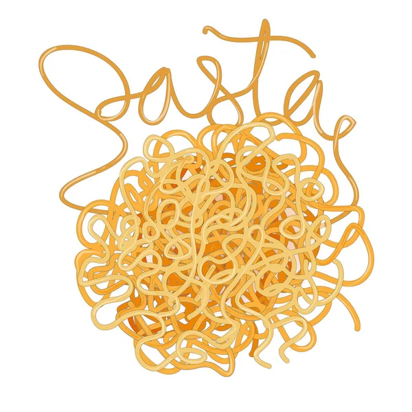 パスタ。スパゲティのイラストが白で隔離. — ストック写真