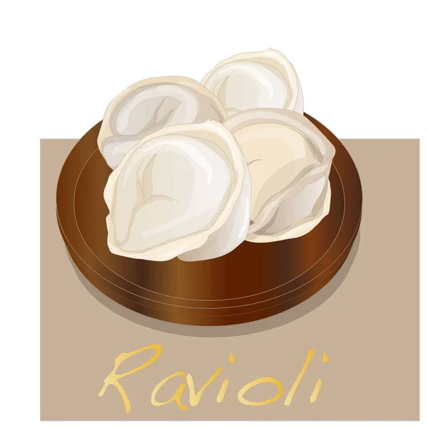 Set de pasta Ravioli Ilustración aislada en blanco . — Foto de Stock