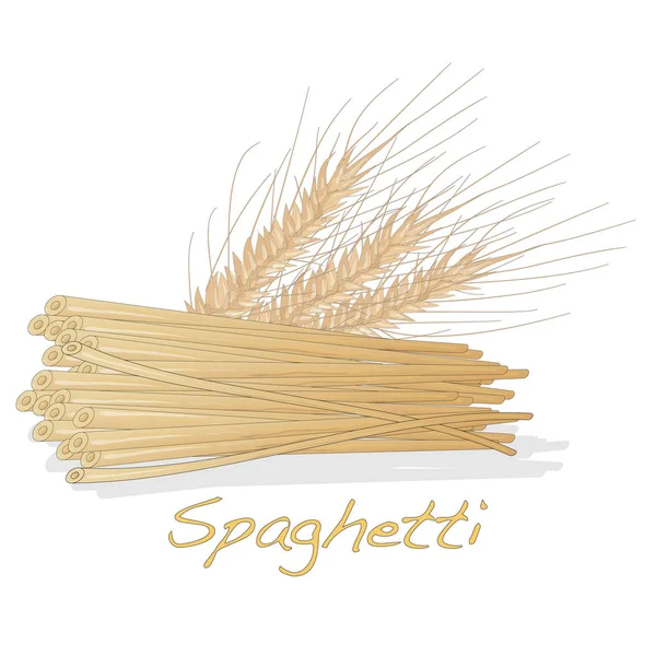 Makarna. Spagetti illüstrasyon izole beyaz. — Stok fotoğraf