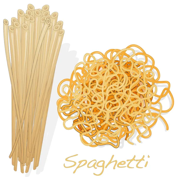 Pasta. Spaghetti illustratie geïsoleerd op wit. — Stockfoto