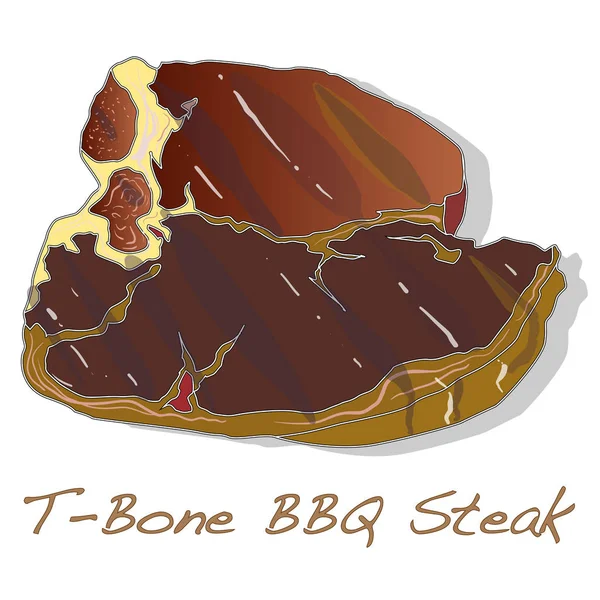 Biefstuk BBQ-illustratie geïsoleerd. — Stockfoto