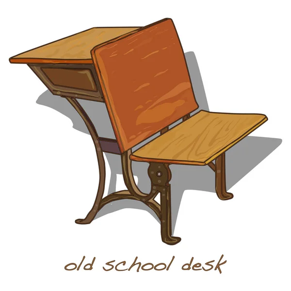 Szkoła biurka vintage. Ilustracja na białym tle. — Zdjęcie stockowe