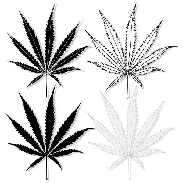 Cannabis leaf. Illustration isolerade. — Stockfoto