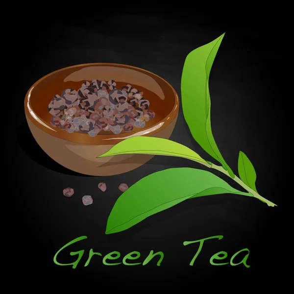 Hoja de té verde Ilustración aislada . — Foto de Stock