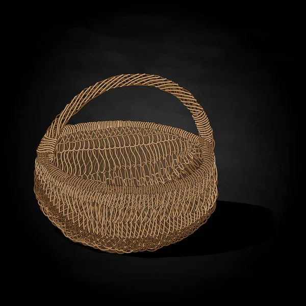 Wicker basket. Illustration isolated. — Stock Photo, Image