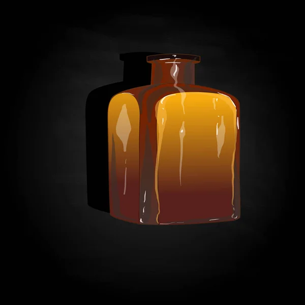 Old brown bottle. Illustration isolated. — Stock Photo, Image