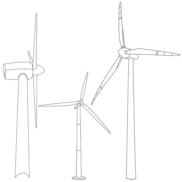 Wind turbine illustratie geïsoleerd. — Stockfoto