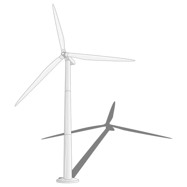 Wiatr turbina ilustracja na białym tle. — Zdjęcie stockowe