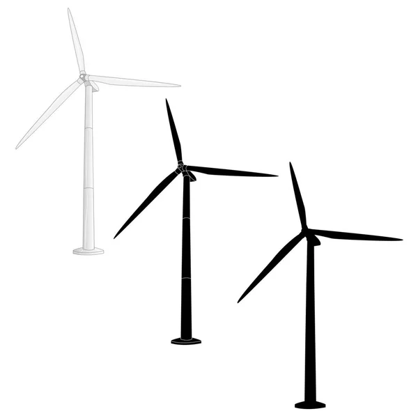 Wind turbine illustratie geïsoleerd. — Stockfoto