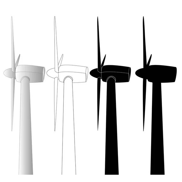 Wind turbine illustratie geïsoleerd. — Stockfoto