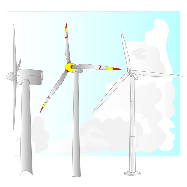 Wind turbine illustratie geïsoleerd. — Stockfoto