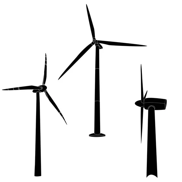 Abbildung Windkraftanlage isoliert. — Stockfoto