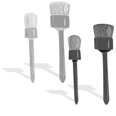 Beyaz arkaplanda izole edilmiş boya fırçası