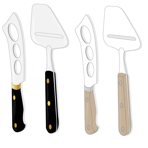 Couteau à fromage isolé sur fond blanc — Image vectorielle