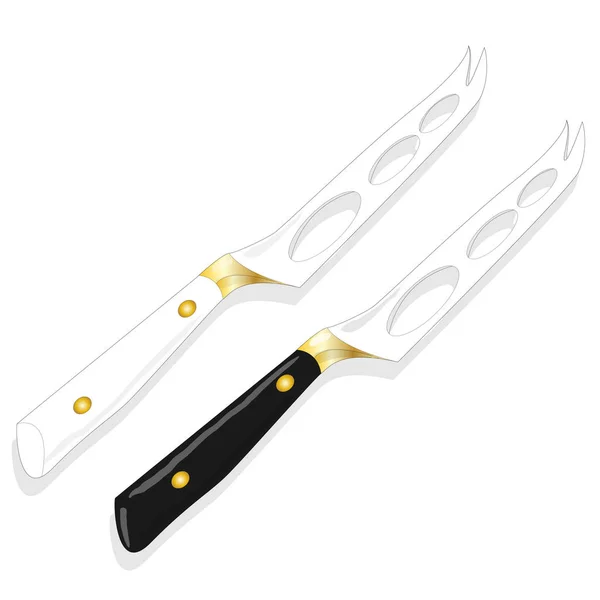 Cheese knife isolated on white — Stock Vector