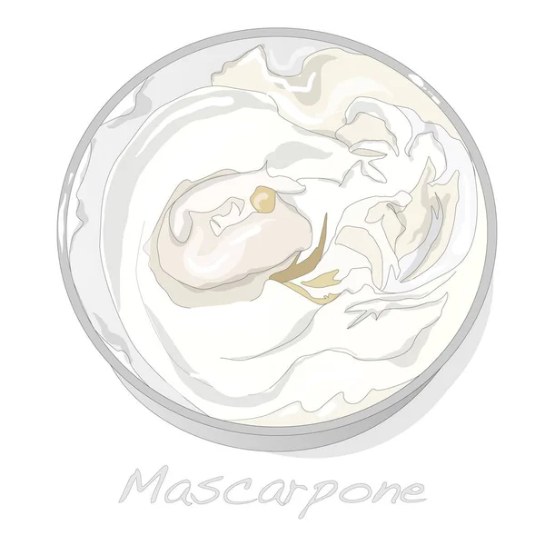 マスカルポーネ チーズのベクトル — ストックベクタ