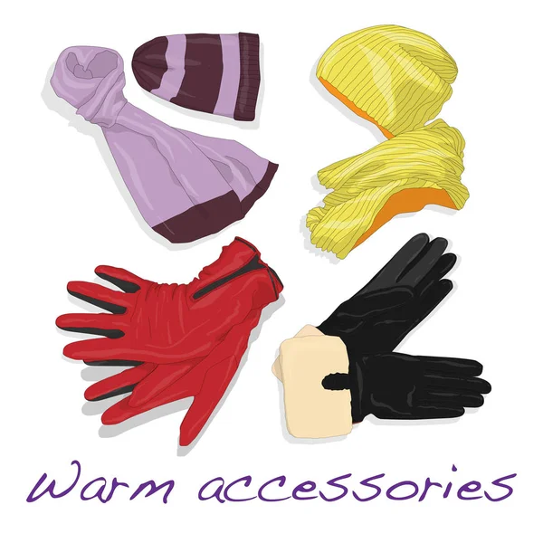 Rękawiczki, szalik i czapka dla kobiety — Zdjęcie stockowe