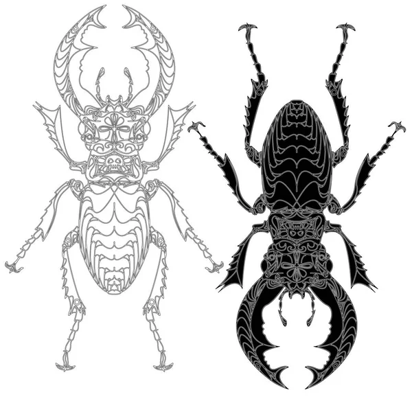 Beetle. Hand drawn sketch. — Stock Vector