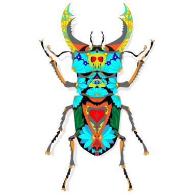 Böceği. Elle çizilmiş kroki.