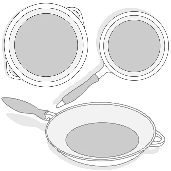 Сковородка, вектор изолирован — стоковый вектор