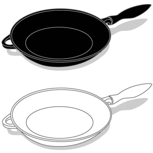 Сковородка, вектор изолирован — стоковый вектор