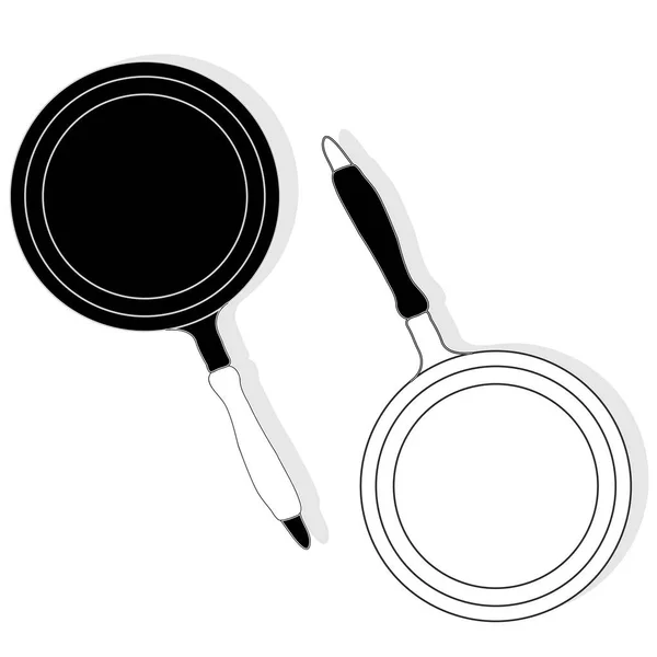 Frying pan, vector isolated — Stock Vector