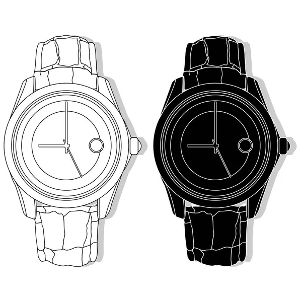 男性用腕時計クラシック デザインのベクトル — ストックベクタ