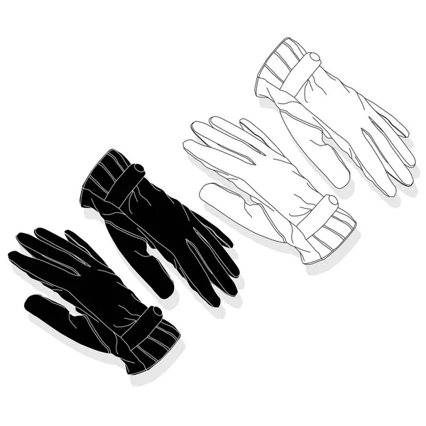 在白色背景上孤立的保暖手套 — 图库矢量图片