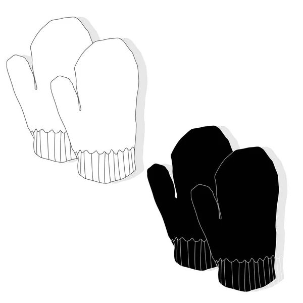 Varma handskar isolerad på vit bakgrund — Stock vektor