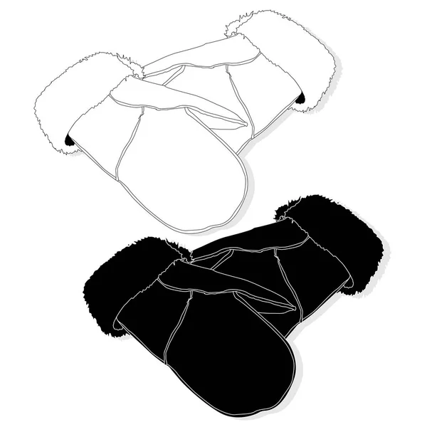 Теплі рукавички ізольовані на білому тлі — стоковий вектор