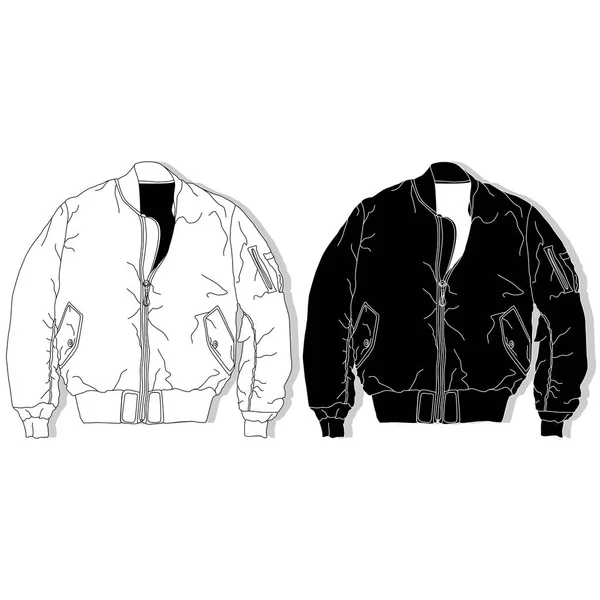 Pilot jacket. Bomber. illustration. — Stock Vector