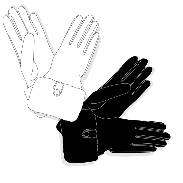 Gloves set isolated — Stock Vector