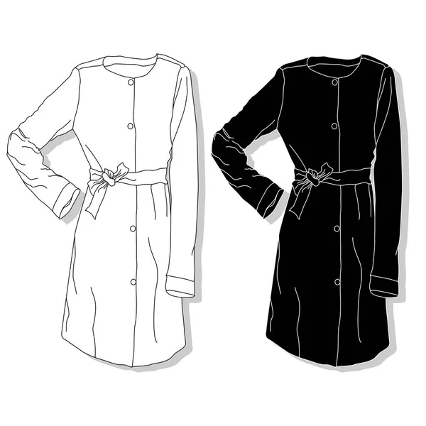 Manteau féminin. illustration . — Image vectorielle