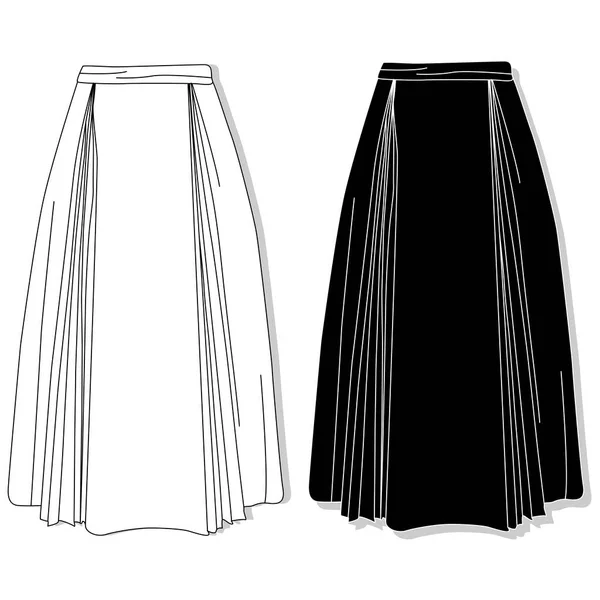 Kjol. Kvinnliga kläder samling. Vektor. — Stock vektor